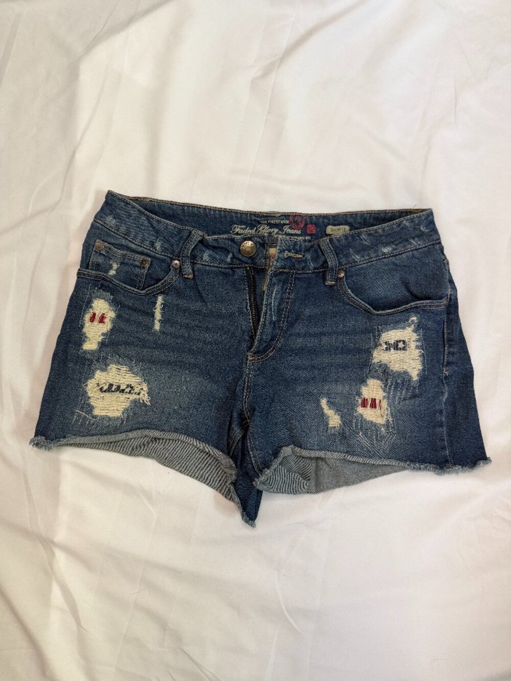 Faded Glory Distressed Blue Denim Cutoff Shorts